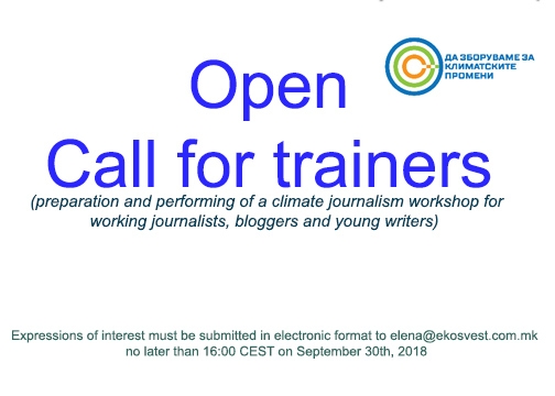 Call for trainers: Climate journalism workshop